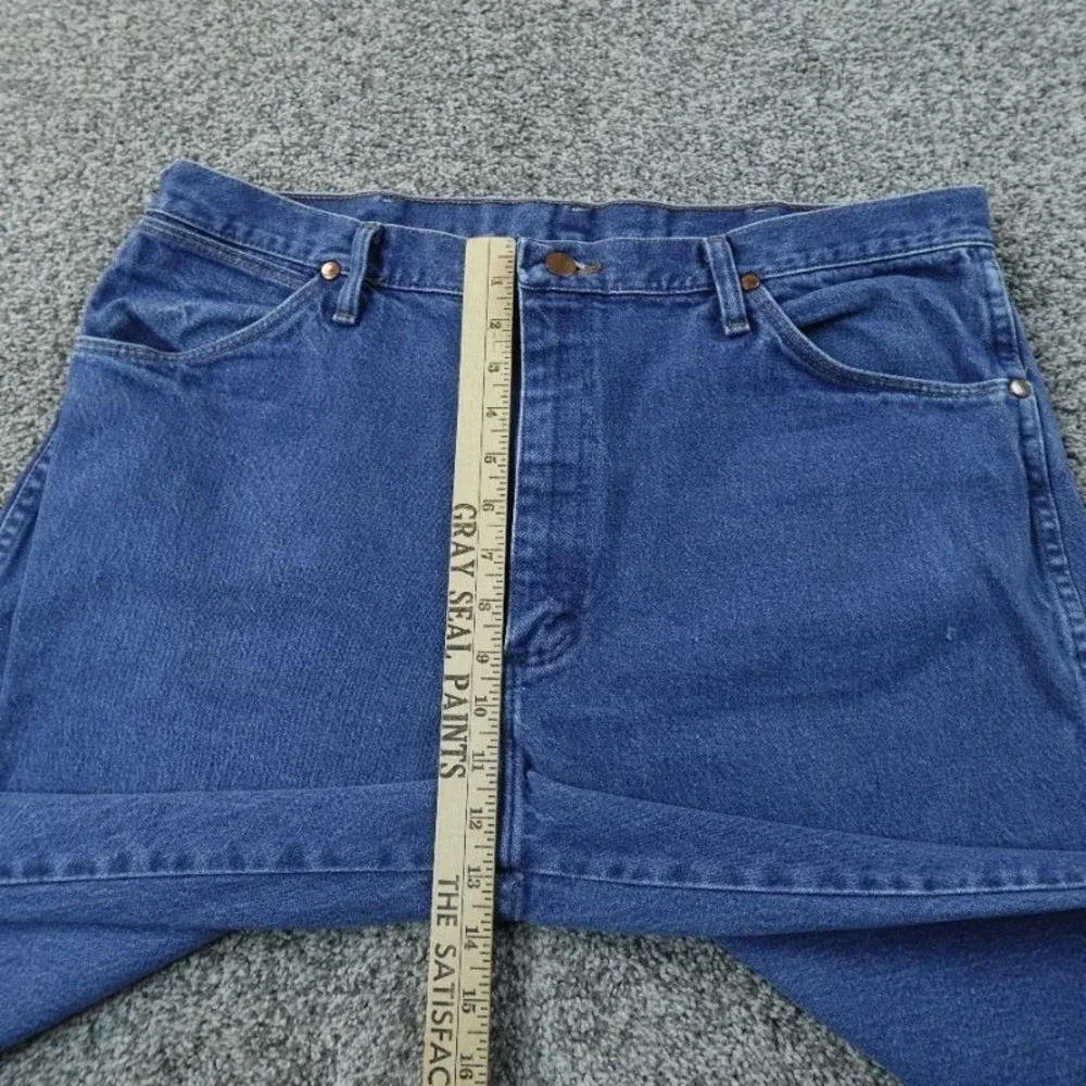 VTG Wrangler Jeans Mens 38X30 Dark Blue Denim 13MWZ Cowboy Cut Rodeo Western 90s